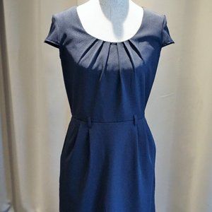 Olivia Matthews Cap Sleeve Dress Size 6 Navy Blue